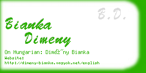 bianka dimeny business card